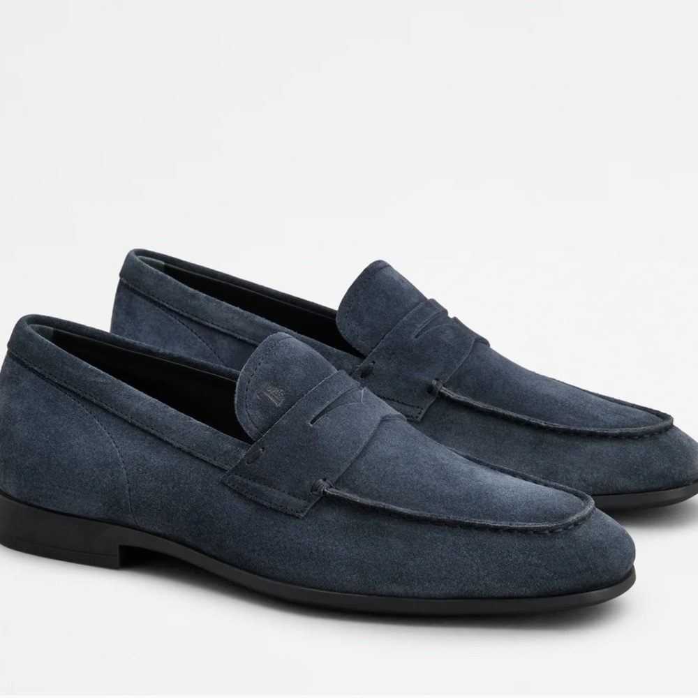 Tod’s Men's Blue Suede Loafers